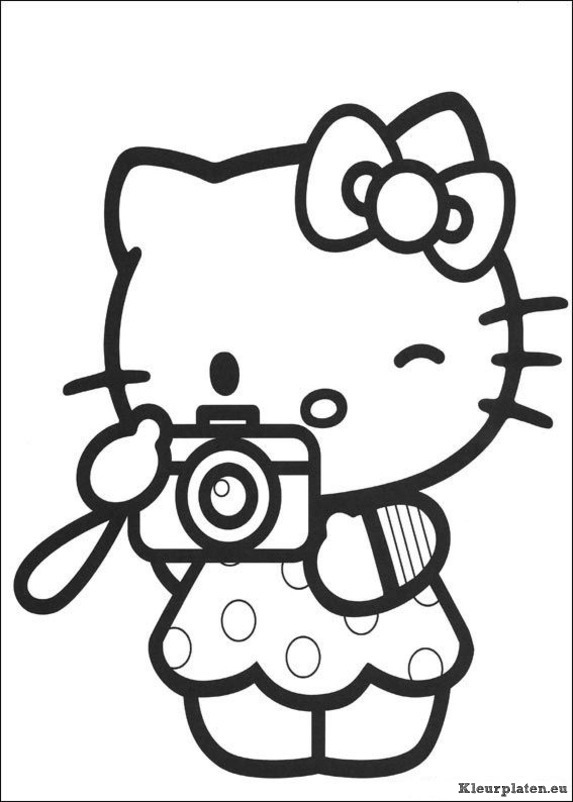 Hello kitty kleurplaat