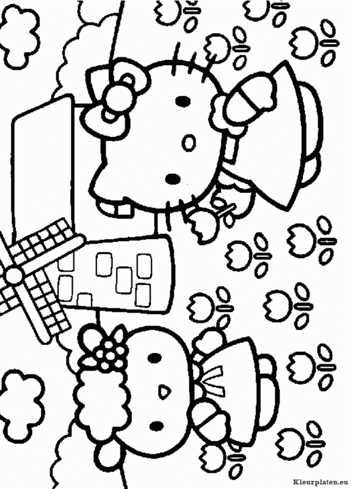 Hello kitty kleurplaten
