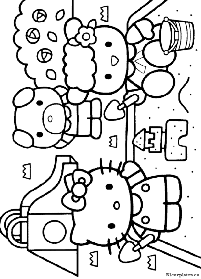 Hello kitty kleurplaten