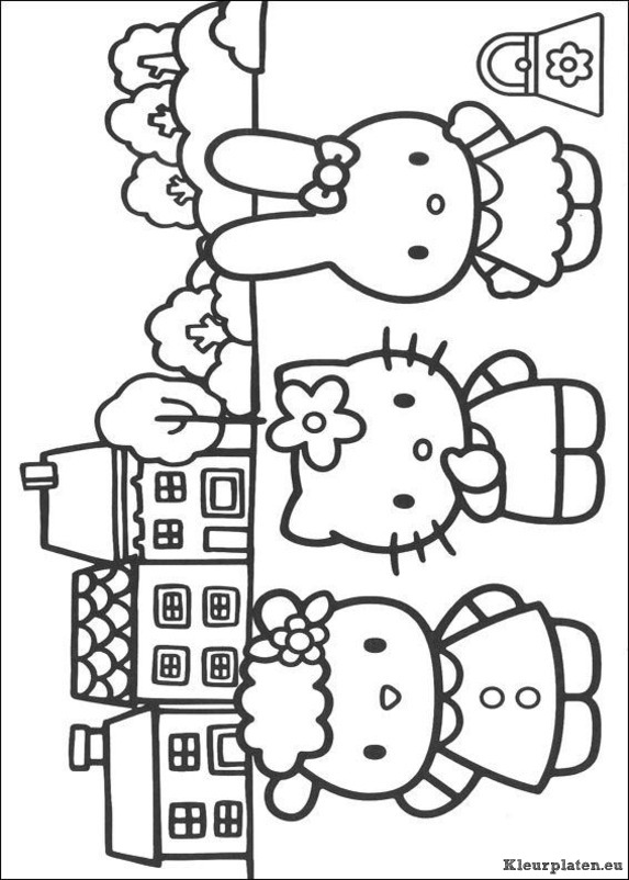 Hello kitty kleurplaten