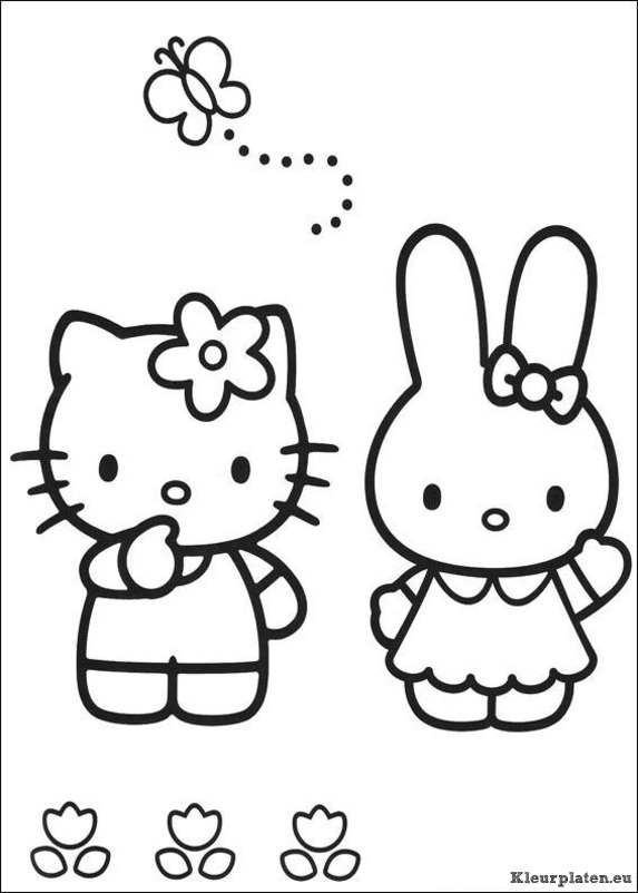 Hello kitty kleurplaten