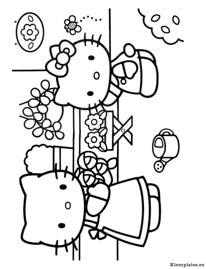 Hello kitty kleurplaten