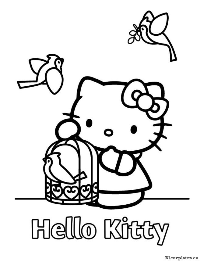 Hello kitty kleurplaten