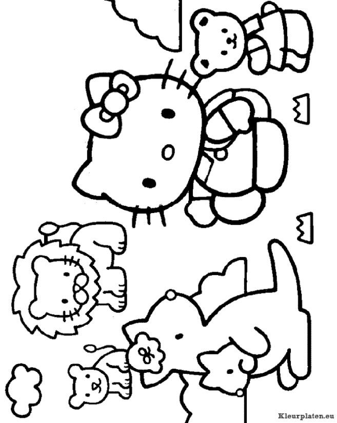 Hello kitty kleurplaten