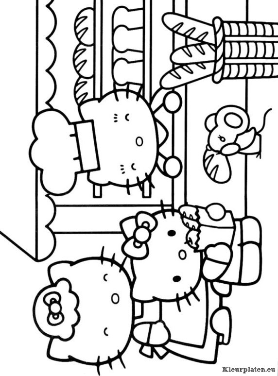 Hello kitty kleurplaten