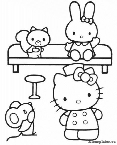 Hello kitty kleurplaten