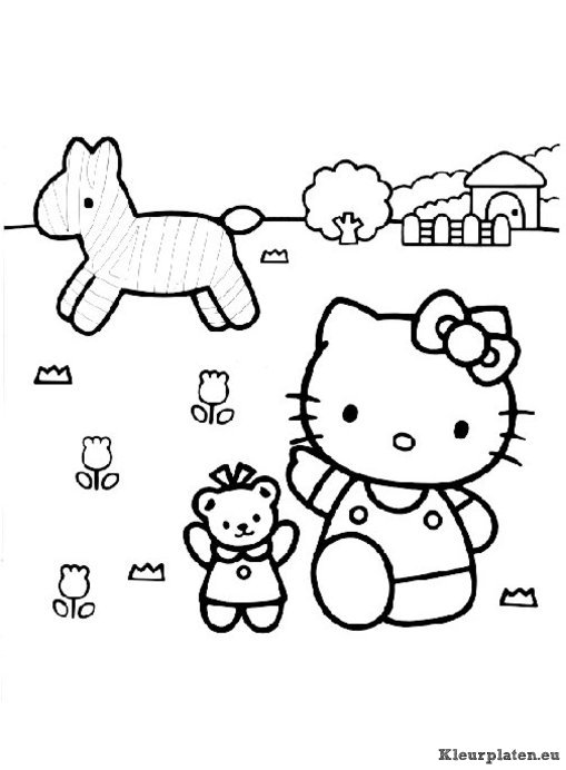 Hello kitty kleurplaten