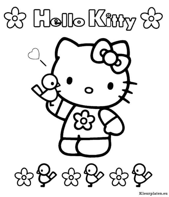 Hello kitty kleurplaat