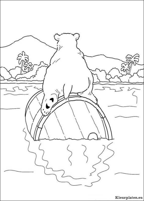 Lars de kleine ijsbeer op avontuur kleurplaat