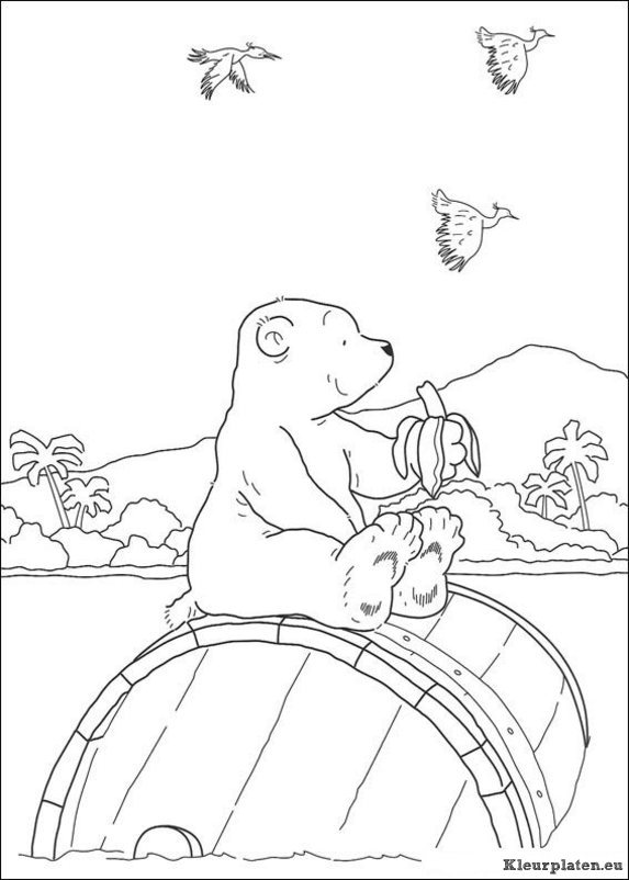 Lars de kleine ijsbeer op avontuur kleurplaat