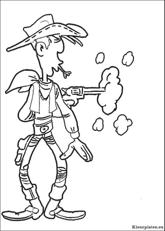 Lucky luke kleurplaat