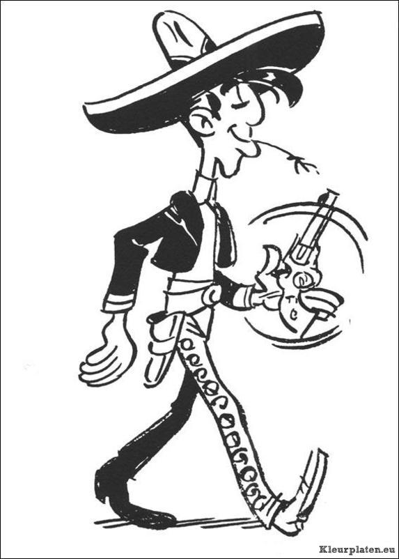 Lucky luke kleurplaat