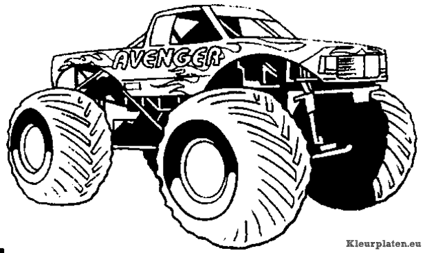 Monster trucks kleurplaten