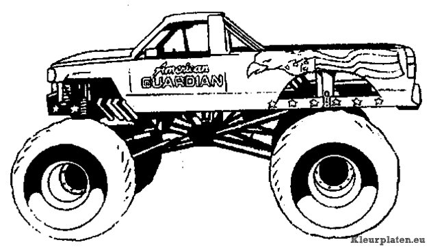 Monster trucks kleurplaten