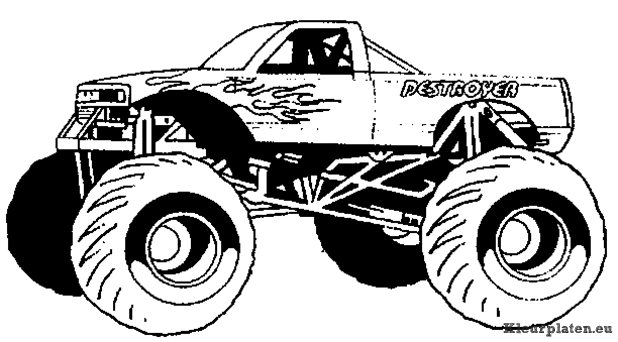 Monster trucks kleurplaten