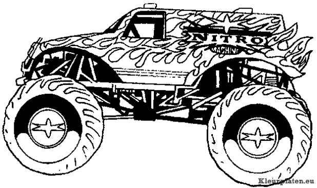 Monster trucks kleurplaten