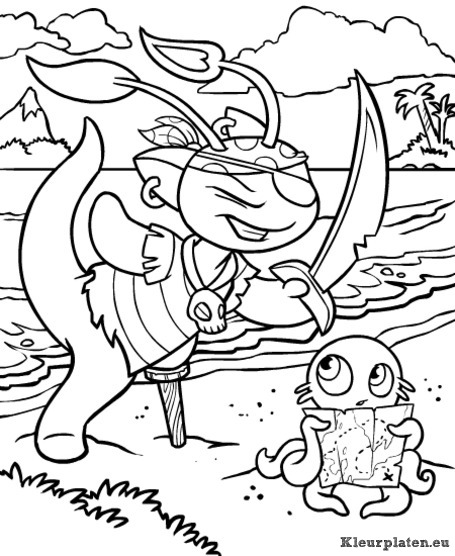 Neopets krawk eiland kleurplaten