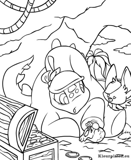 Neopets krawk eiland kleurplaten