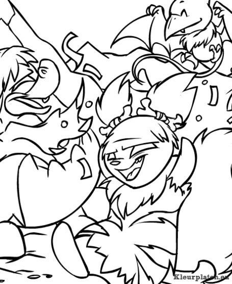 Neopets tyrannia kleurplaten