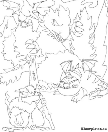Neopets tyrannia kleurplaten