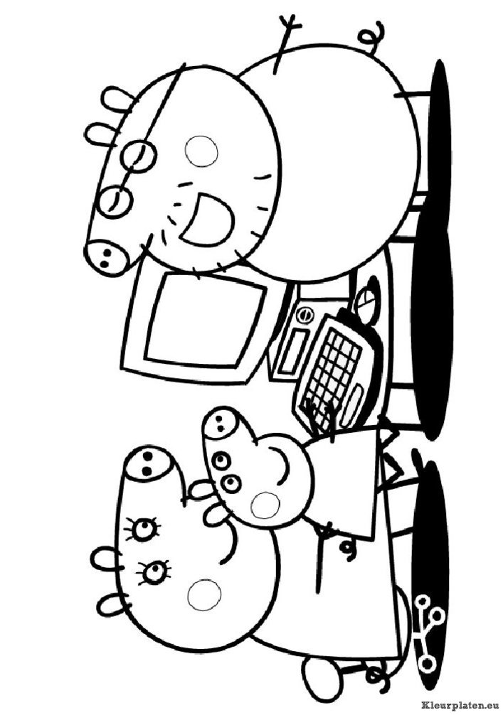 Peppa de big kleurplaten