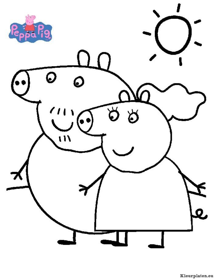 Peppa de big kleurplaten
