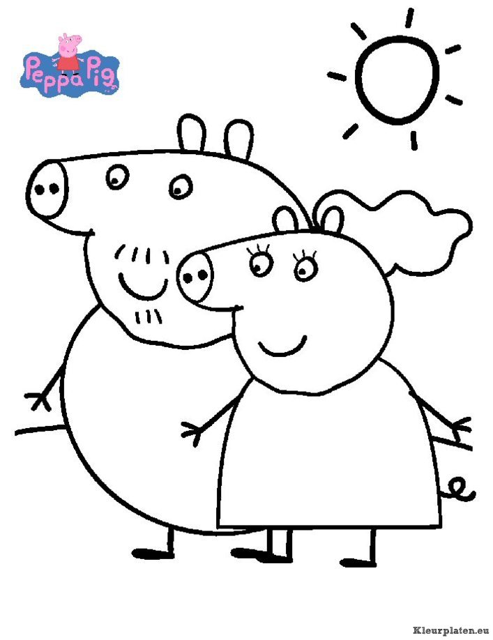 Peppa de big kleurplaat