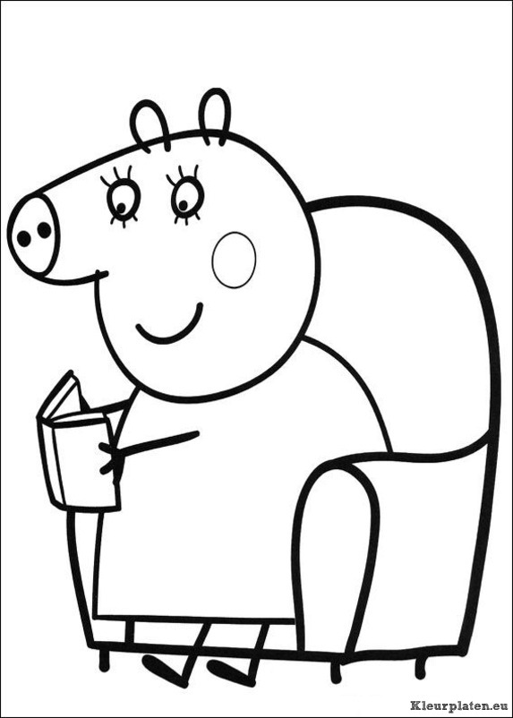 Peppa de big kleurplaat