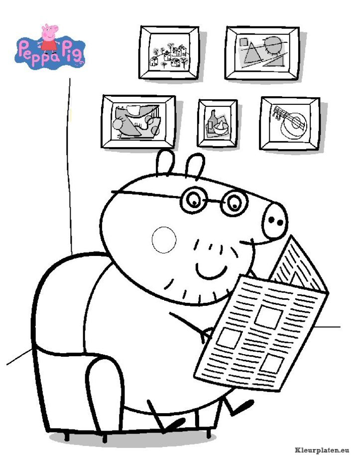 Peppa de big kleurplaat