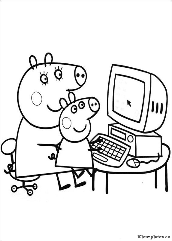 Peppa de big kleurplaten