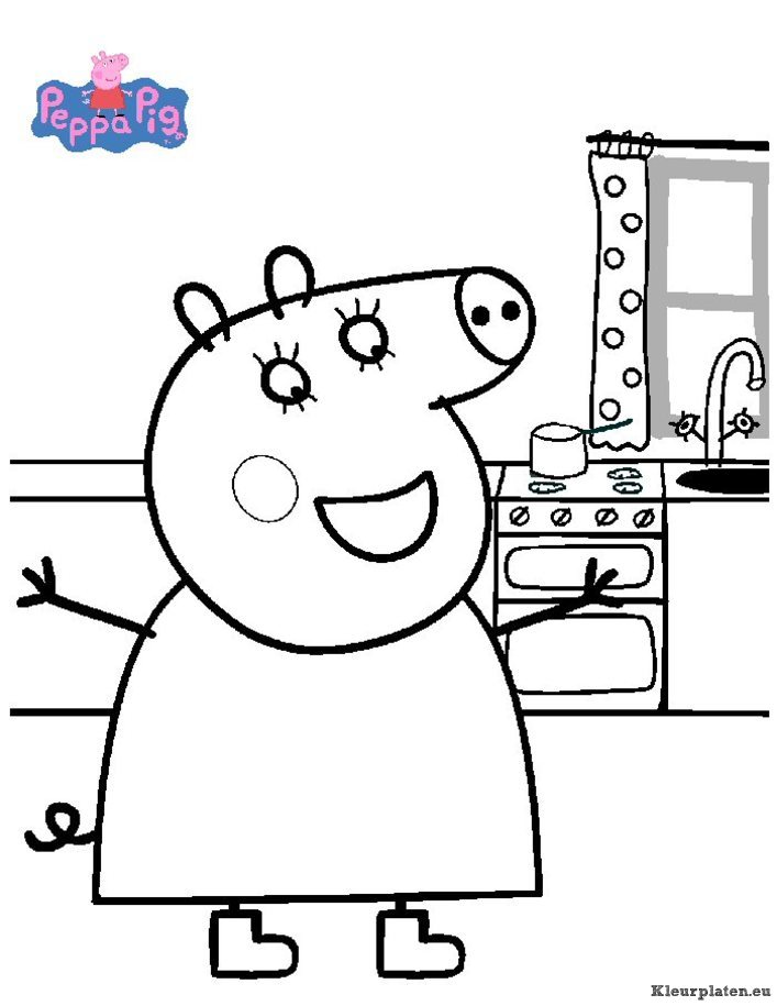 Peppa de big kleurplaat