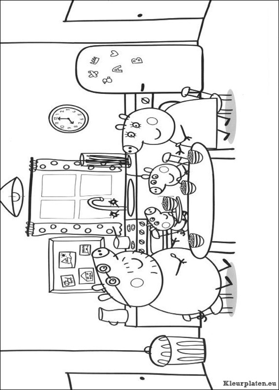 Peppa de big kleurplaten