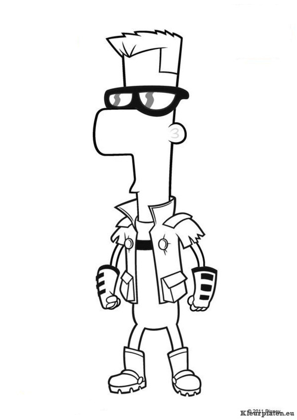 Phineas en ferb kleurplaat