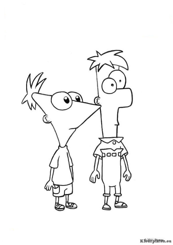 Phineas en ferb kleurplaat