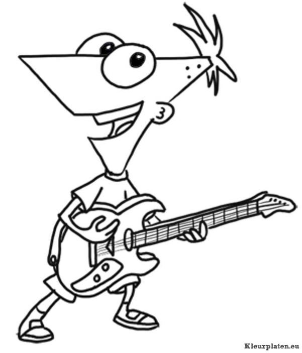 Phineas en ferb kleurplaten