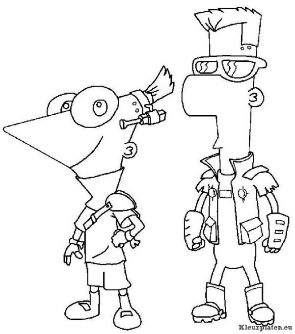 Phineas en ferb kleurplaten