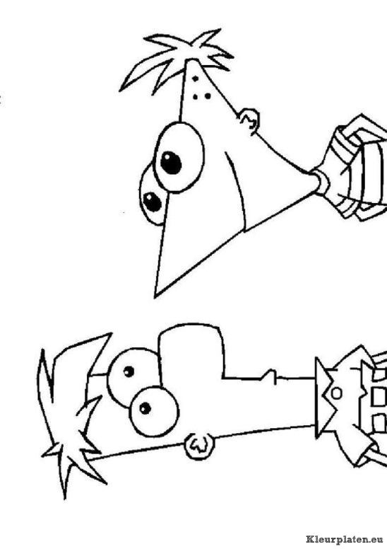 Phineas en ferb kleurplaten