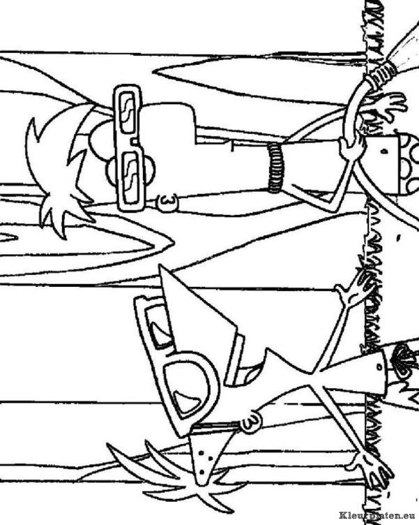 Phineas en ferb kleurplaten