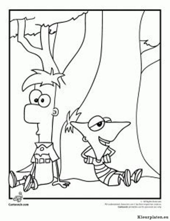 Phineas en ferb kleurplaat