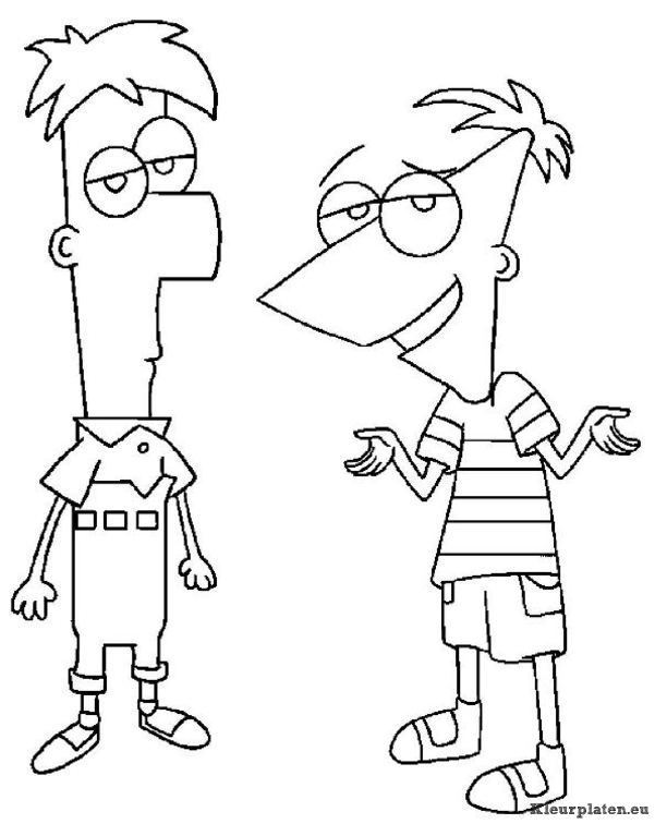 Phineas en ferb kleurplaat