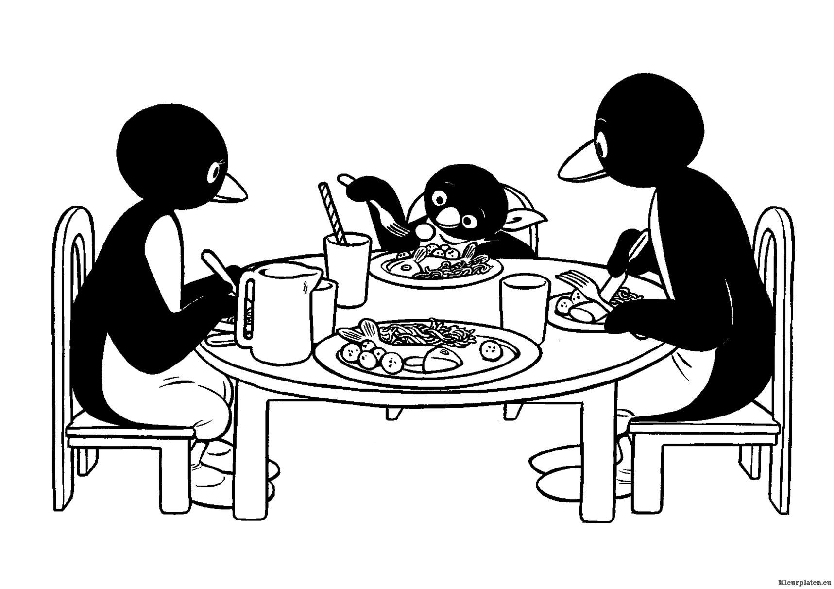 Pingu kleurplaat