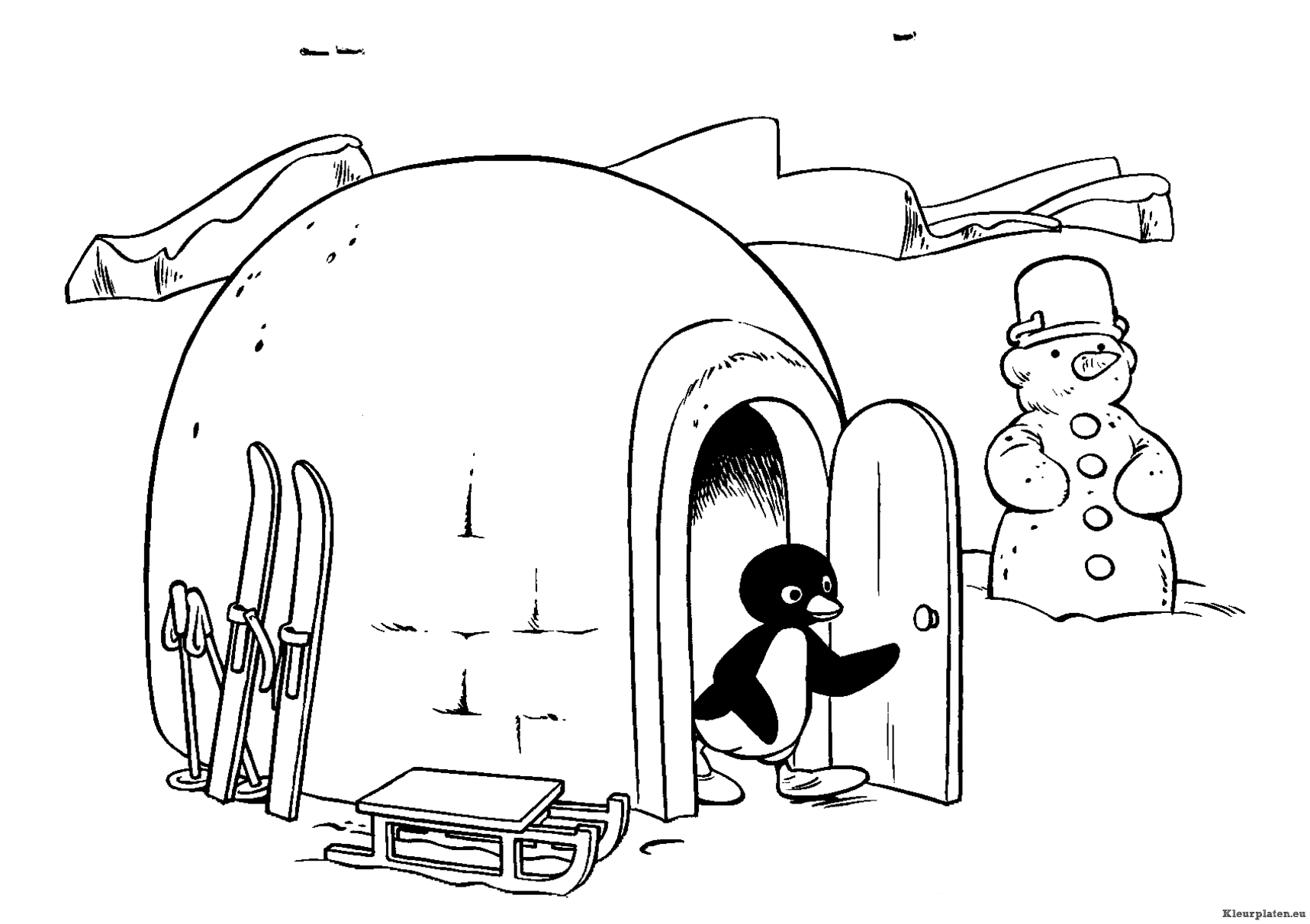 Pingu kleurplaat