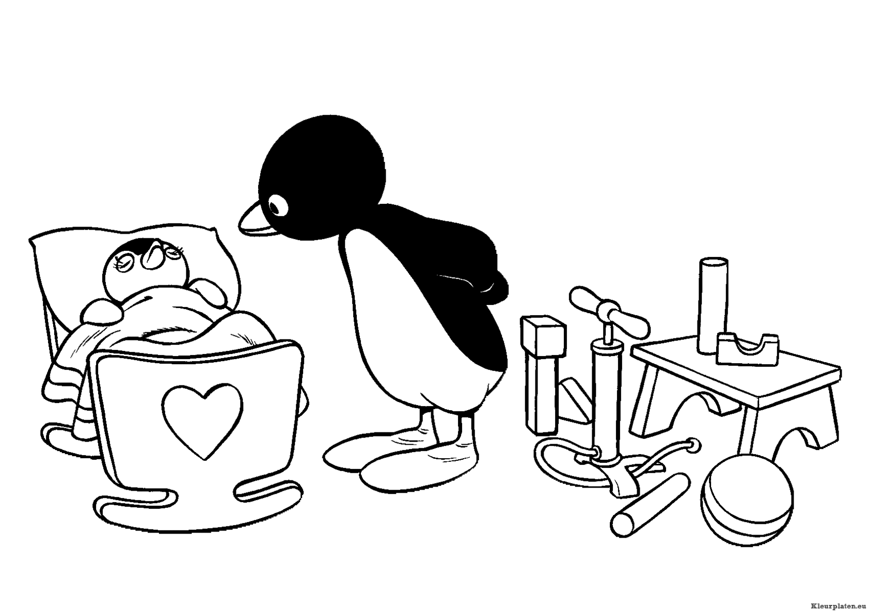 Pingu kleurplaat