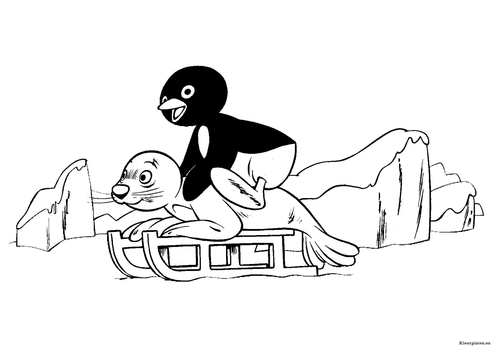 Pingu kleurplaat