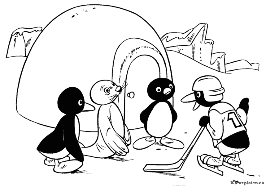 Pingu kleurplaat