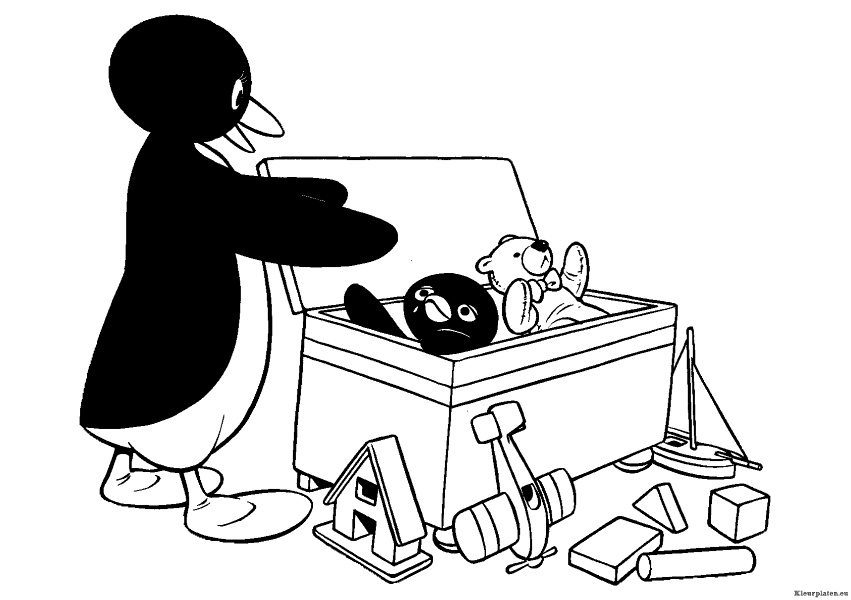 Pingu kleurplaat