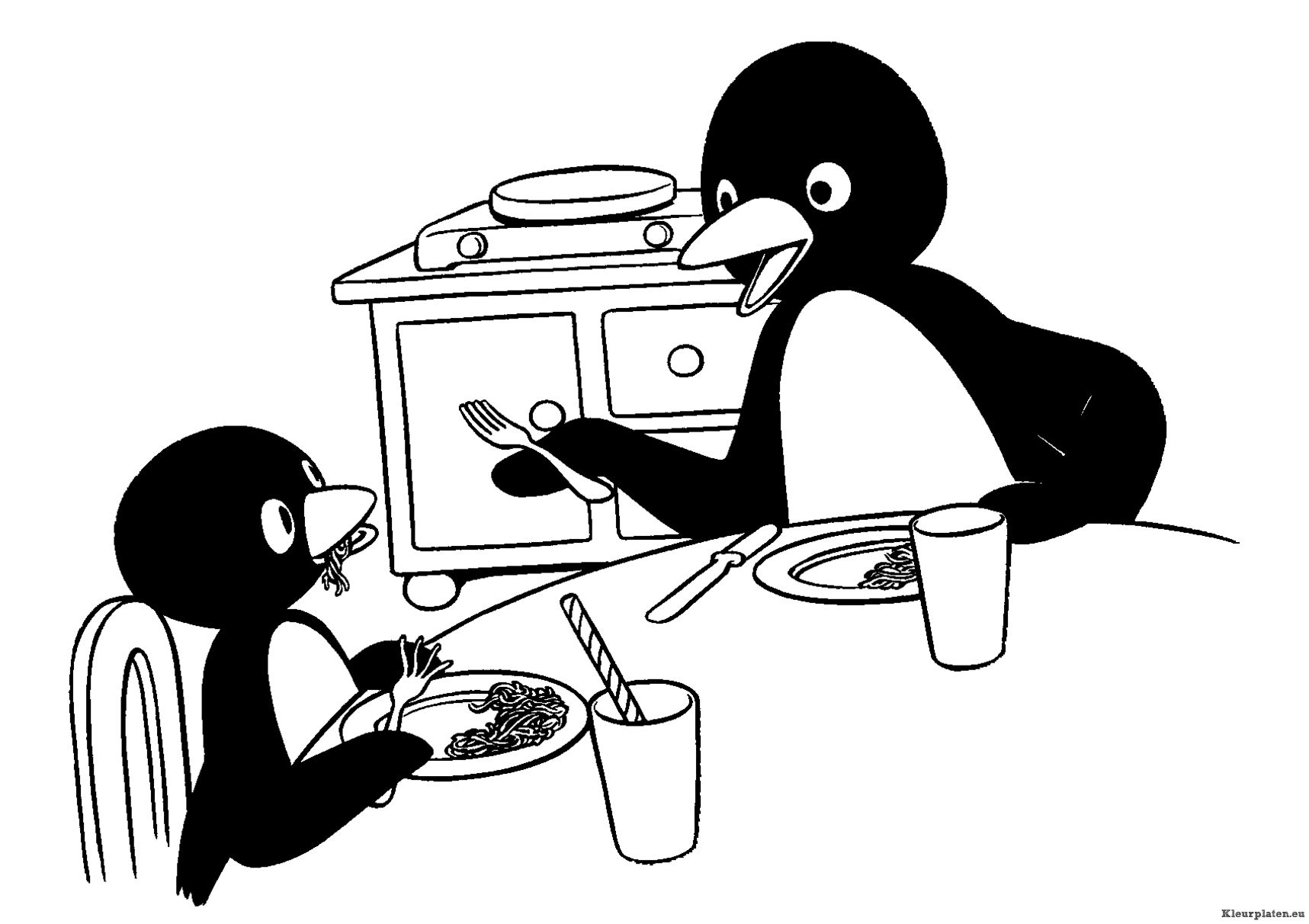 Pingu kleurplaat