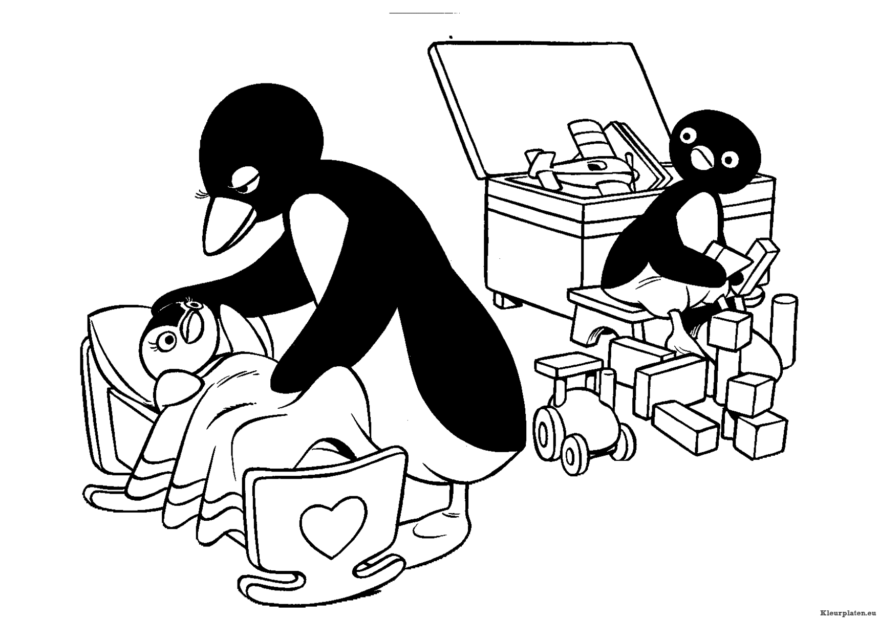 Pingu kleurplaat