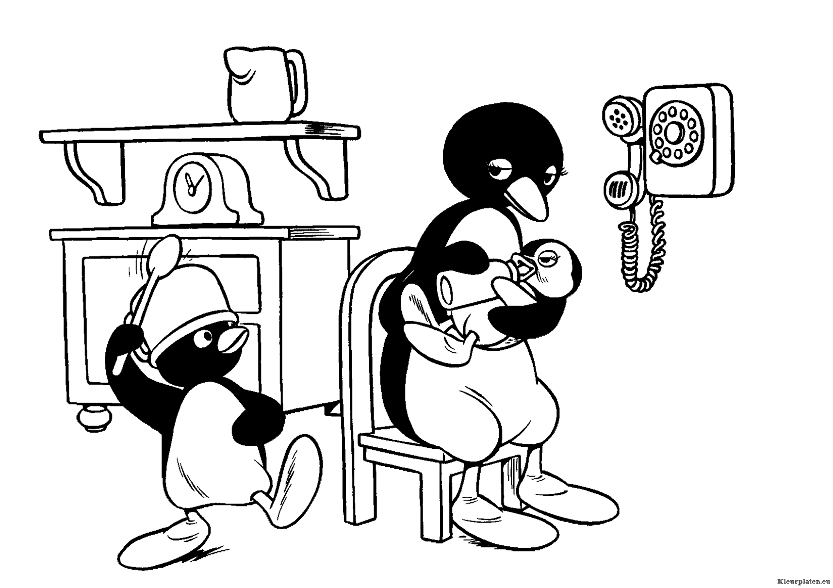 Pingu kleurplaat