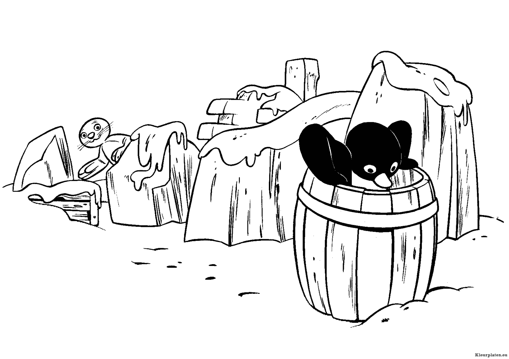 Pingu kleurplaten